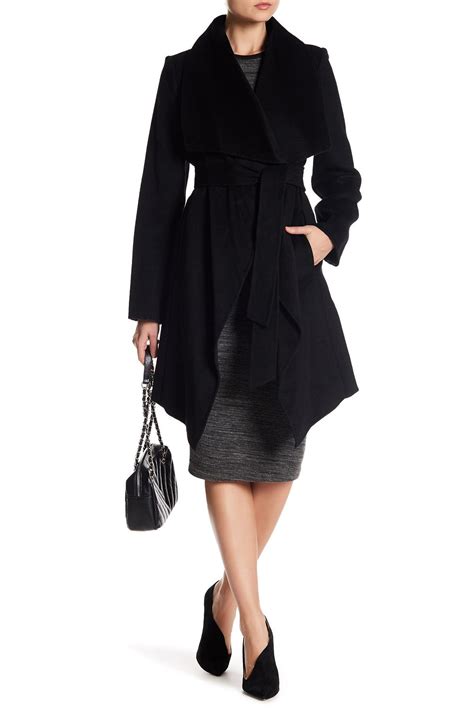 michael michael kors belted wool blend wrap coat